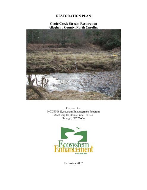 RESTORATION PLAN Glade Creek Stream Restoration Alleghany ...