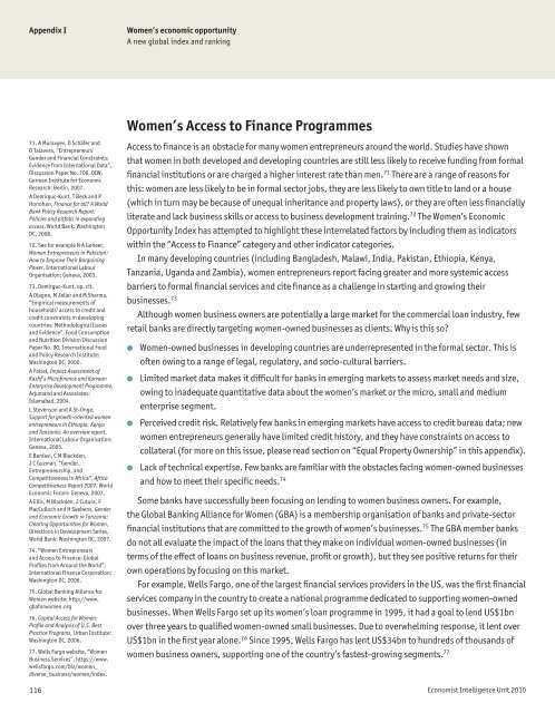 Women's Economic Opportunity Index - Economist Intelligence Unit
