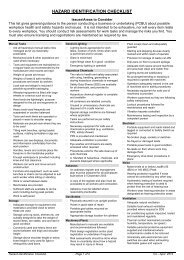 Hazard identification checklist