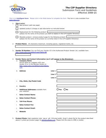 The CIP Supplier Directory - ODVA