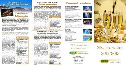 Silvesterreisen 2012/2013 - bei Kolb-Reisen