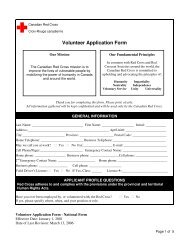 Print our volunteer application form - Canadian Red Cross