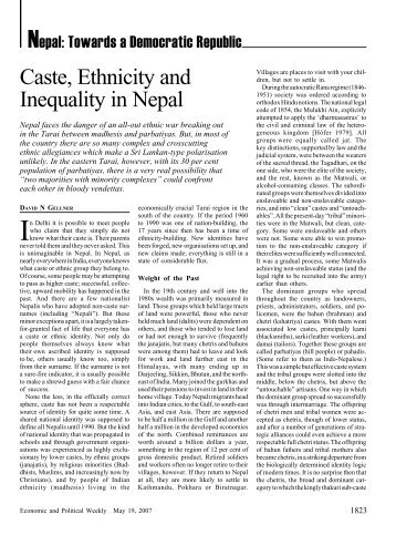 Caste, Ethnicity and Inequality in Nepal