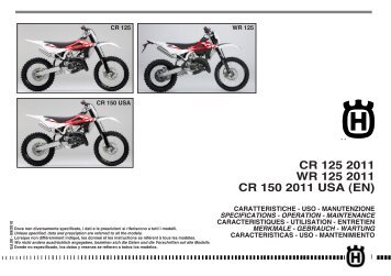 Owner's Manual 2011 CR/WR/XC 125/150 - Husqvarna