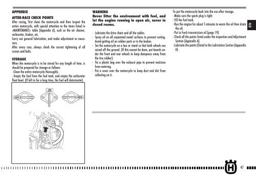 Owner's Manual 2011 CR/WR/XC 125/150 - Husqvarna