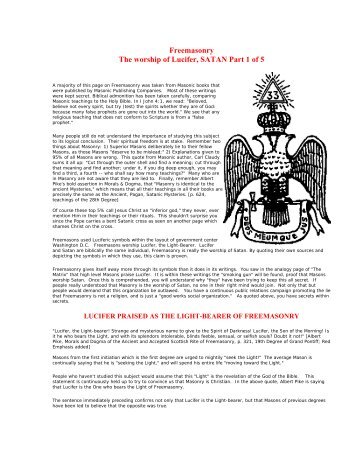 Freemasonry - The Worship Of Lucifer - The Masonic Trowel