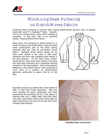 Minimizing Seam Puckering on Stretch Woven Fabrics