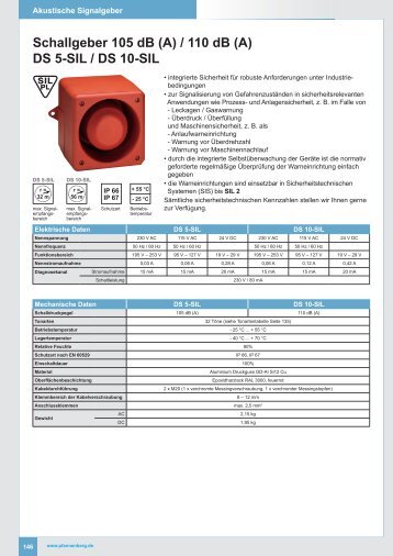 Schallgeber 105 dB (A) / 110 dB (A) DS 5-SIL / DS 10 ... - IKS-Sottrum