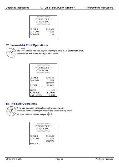 CM 811/812 Operating Instructions Programming Instructions