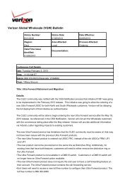 Verizon Global Wholesale (VGW) Bulletin