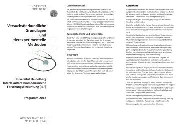 Versuchstierkundliche Grundlagen und tierexperimentelle Methoden