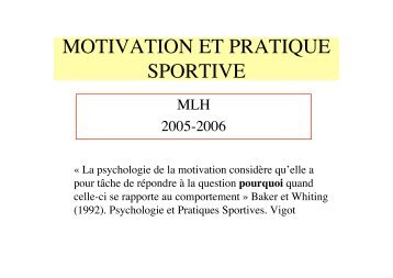 Motivation et apprentissage