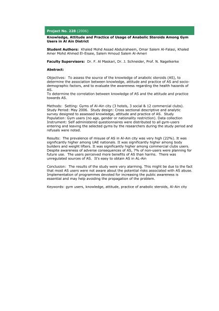 Community Medicine Abstracts - College of Medicine and Health ...