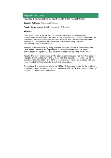 Community Medicine Abstracts - College of Medicine and Health ...