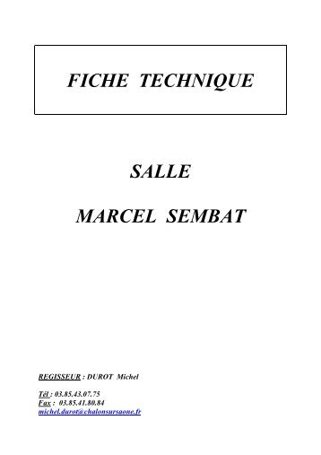 FICHE TECHNIQUE SALLE MARCEL SEMBAT