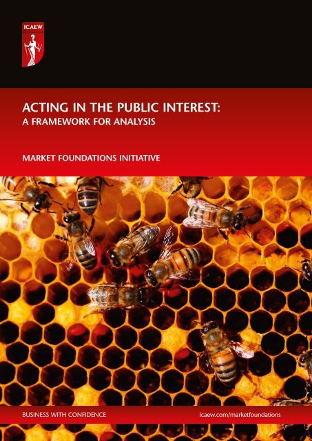 Acting in the public interest â a framework for analysis - ICAEW