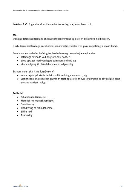 Vedligeholdelsesuddannelse 2010 - Beredskabsstyrelsen