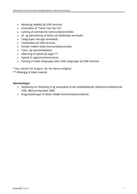 Vedligeholdelsesuddannelse 2010 - Beredskabsstyrelsen