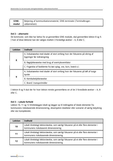 Vedligeholdelsesuddannelse 2010 - Beredskabsstyrelsen