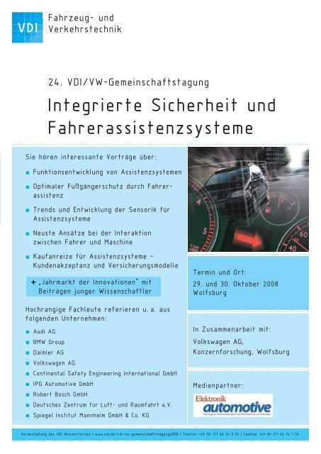 Integrierte Sicherheit und Fahrerassistenzsysteme - Spiegel Institut ...