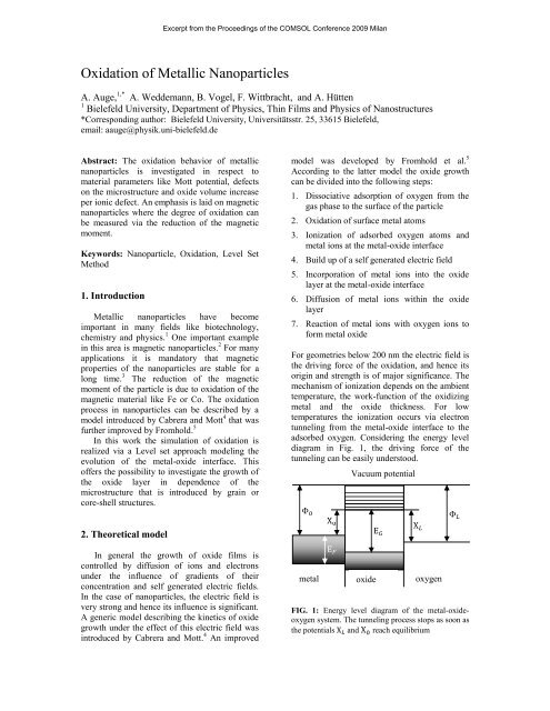 Oxidation of Metallic Nanoparticles - COMSOL.com