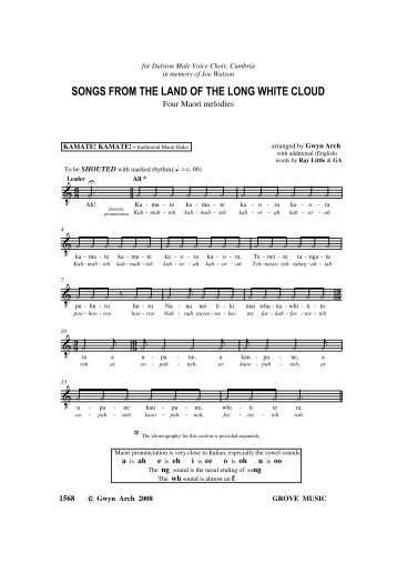 Songs from the land of the long white cloud - Grove Music Catalogue