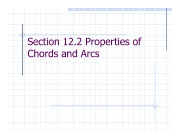 Section 12.2 Properties of Chords and Arcs