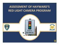 Item #5 Red Light Camera Program - City of HAYWARD