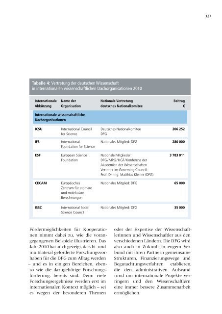 Jahresbericht 2010 -  Aufgaben und Ergebnisse - DFG