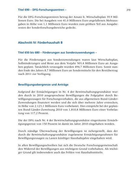 Jahresbericht 2010 -  Aufgaben und Ergebnisse - DFG