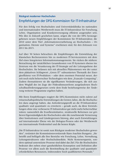 Jahresbericht 2010 -  Aufgaben und Ergebnisse - DFG