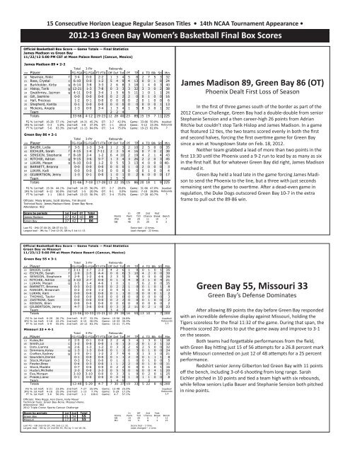 media guide - UWGB Phoenix Athletics