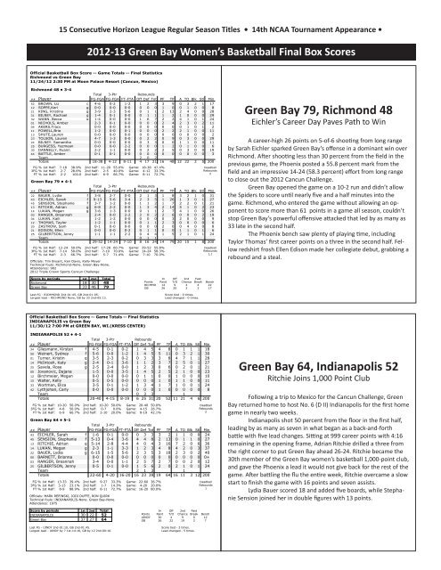 media guide - UWGB Phoenix Athletics