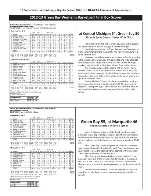 media guide - UWGB Phoenix Athletics