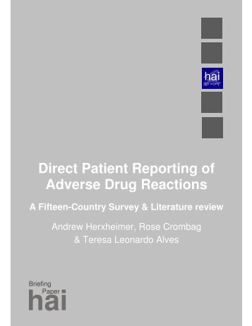 Direct Patient Reporting of Adverse Drug Reactions - Cochrane ...