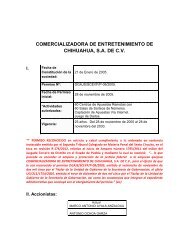 comercializadora de entretenimiento de chihuahua, sa de cv