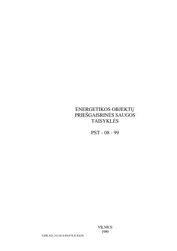 energetikos objektÃ…Â³ prieÃ…Â¡gaisrins saugos taisykls pst - 08 - 99
