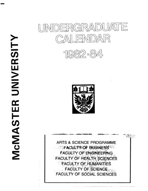1982-1984 - Office of the Registrar - McMaster University
