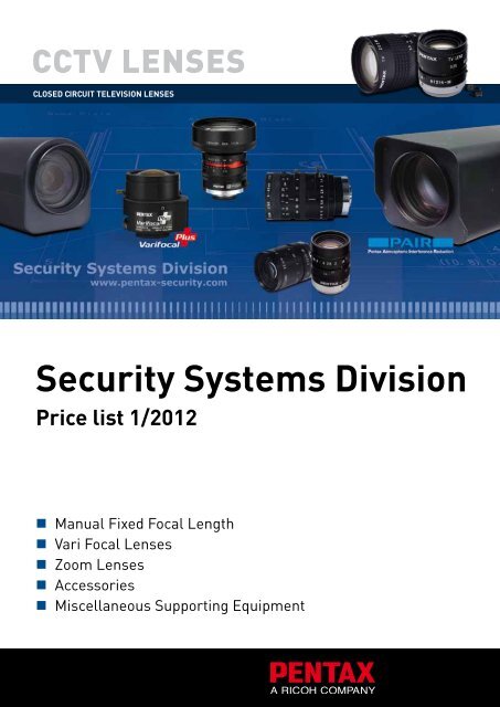 security systems division Price list 1/2012 - Security Systems - Pentax