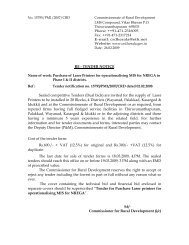 TENDER NOTICE Sealed competitive Tenders - Government of Kerala