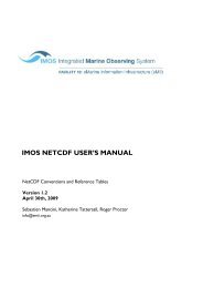 IMOS NetCDF User's Manual