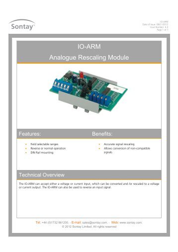 IO-ARM Analogue Rescaling Module - Sontay