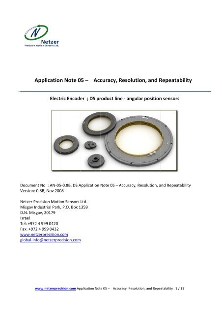AN-05;Accuracy, Resolution, and Repeatability - Netzer