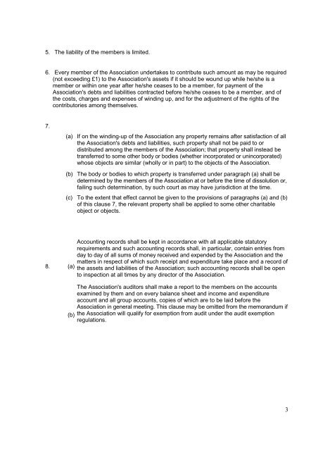 Memorandum and Articles of Association - Bases
