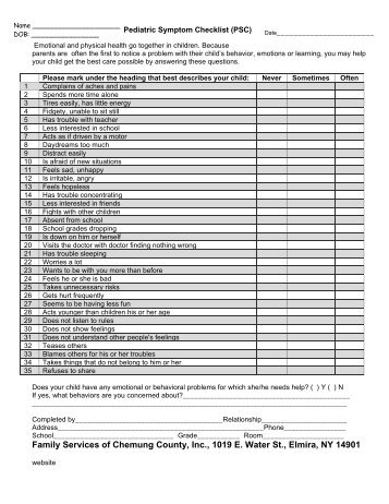 Pediatric Symptom Checklist