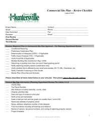 Commercial Site Plan Checklist - Town of Huntersville