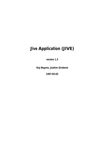 Jive Application (JIVE) - Erlang