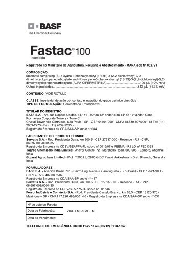 Bula Fastac 100 - Basf