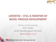 laterites - ALTA Metallurgical Services