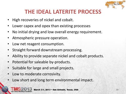 laterites - ALTA Metallurgical Services